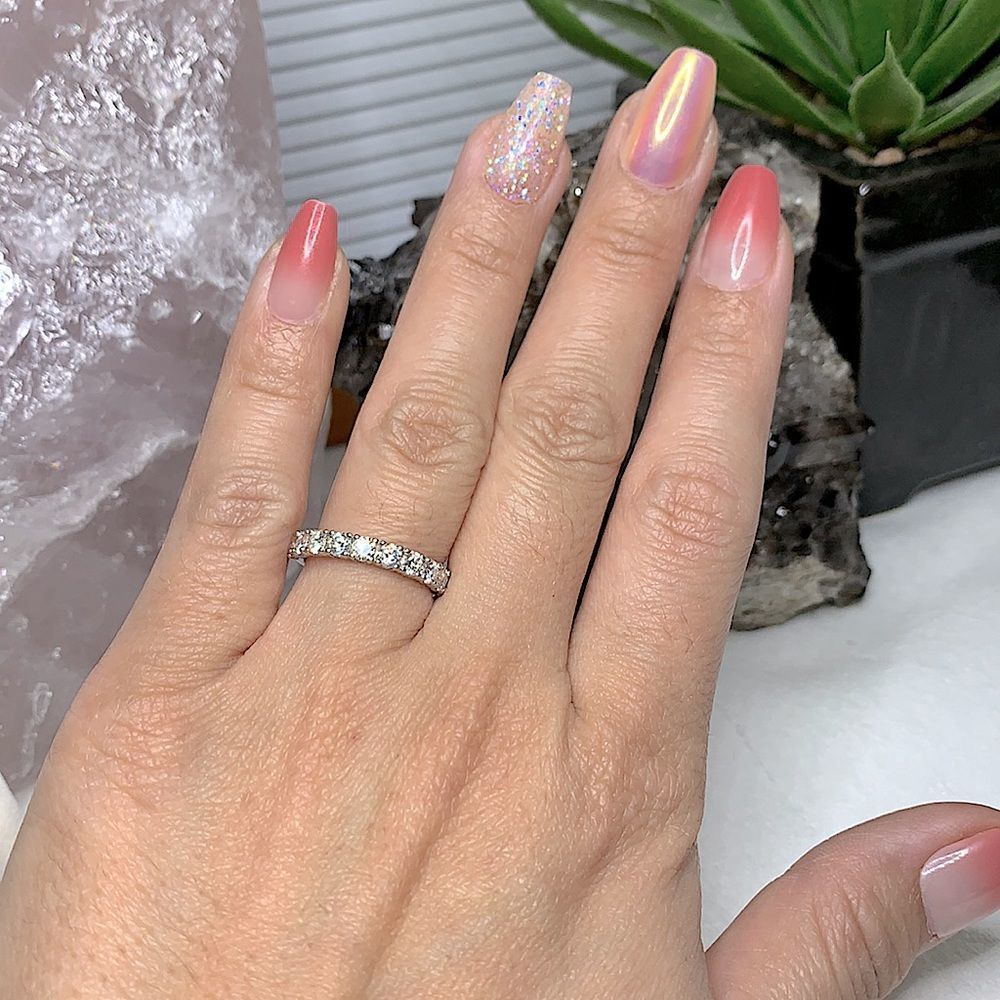 Half eternity 1 ct  diamond wedding band bridal ring